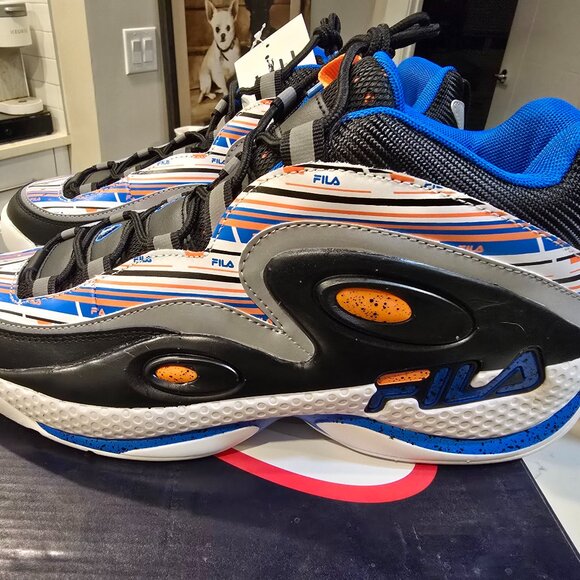 FILA - Men's Grant Hill 3 Shoes (1BM01289 132) Basketball White/Blue Size 12 NEW - Picture 1 of 10